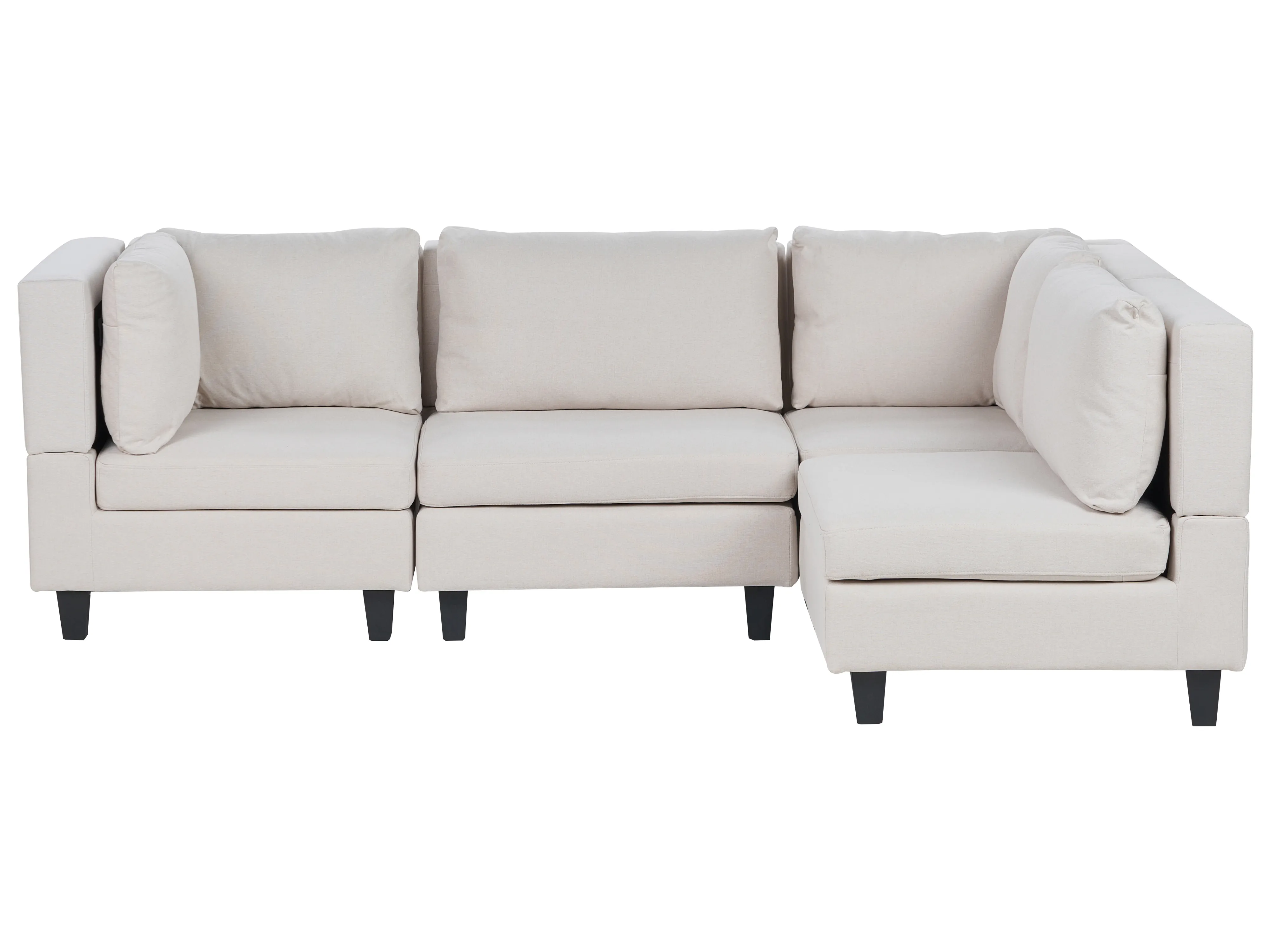 Modular Corner Sofa 4 Seater UNSTAD Fabric Light Beige Left Hand