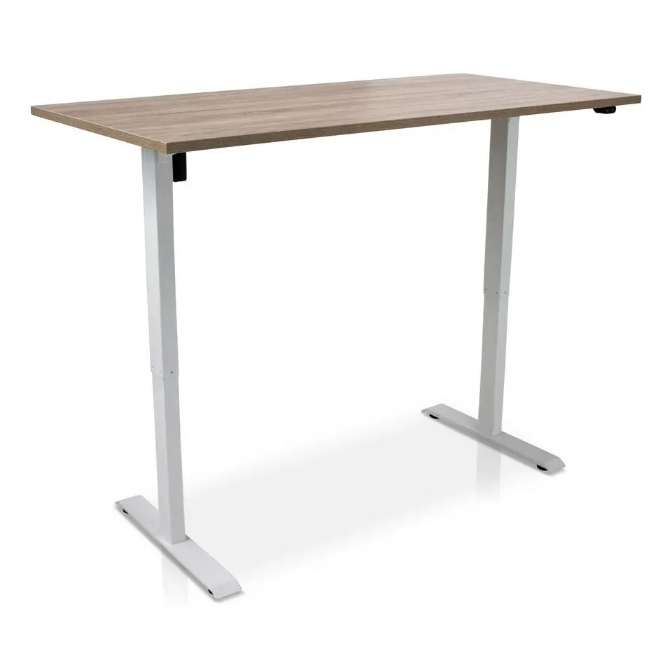 MRC EASY elektrisch ARBO zit-sta bureau - 160x80cm - wit - midden eiken