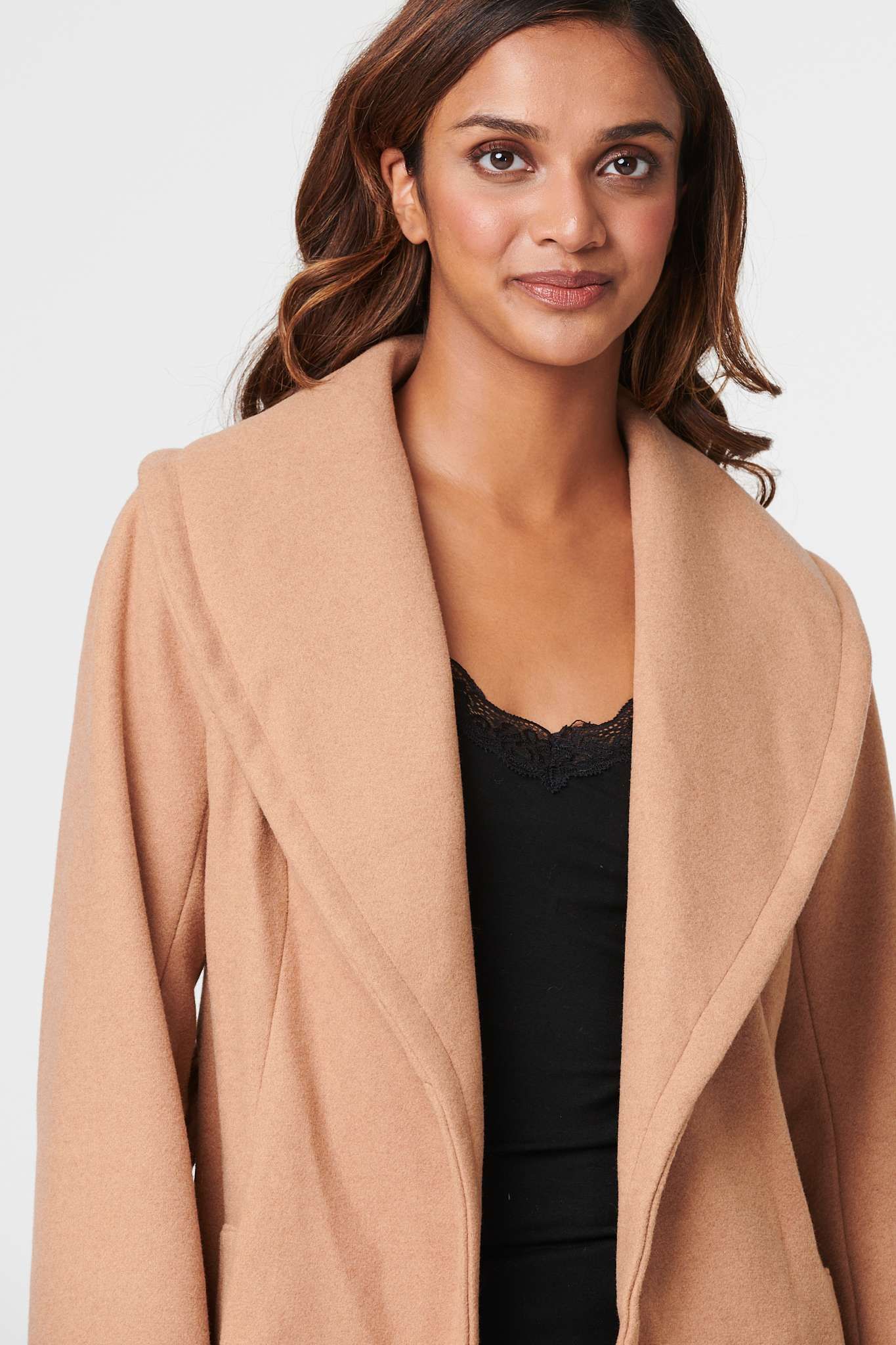 Izabel London Wrap Front Tie Waist Coat