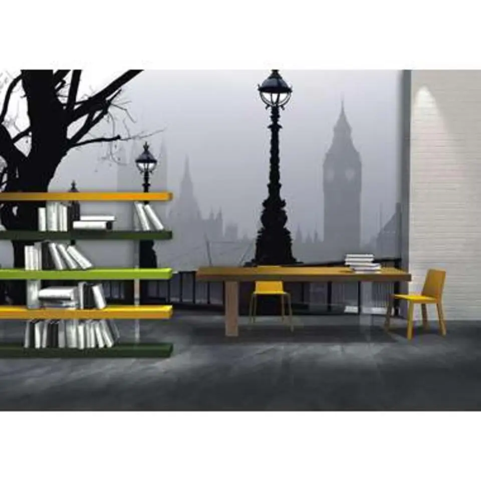 Sanders & Sanders fotobehang - Londen - grijs en zwart - 360 x 270 cm