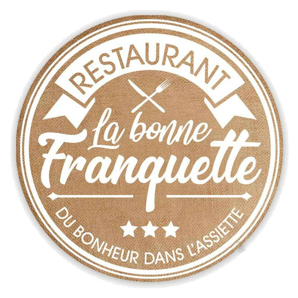 BONNE FRANQUETTE - Set de table rond en toile de jute D38