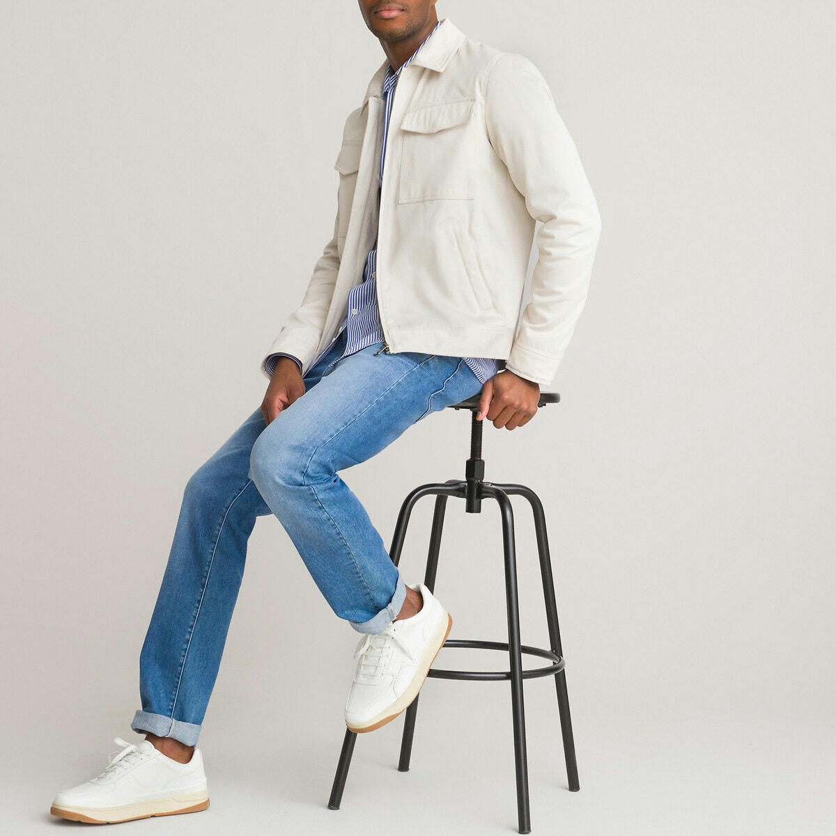Blouson court col chemise