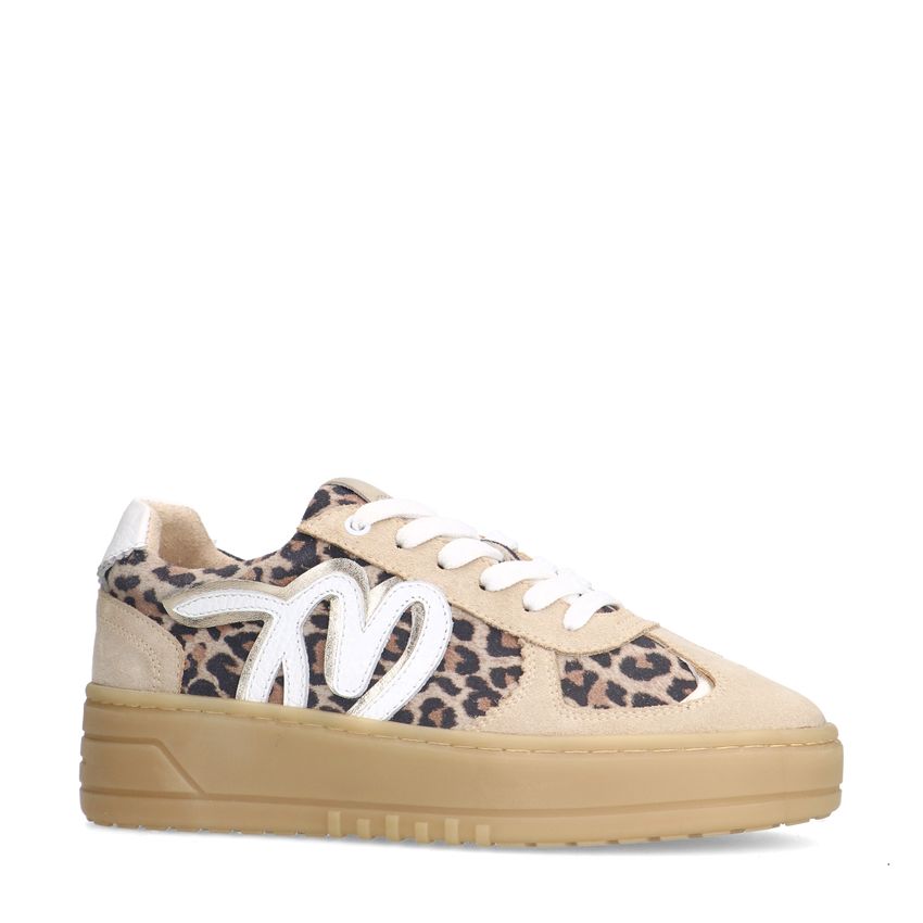 Manfield Suède leopard sneakers met details