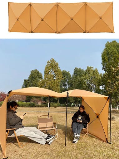 NNEOBA Camping Windscreen Tent Folding Windproof Shield (Khaki)