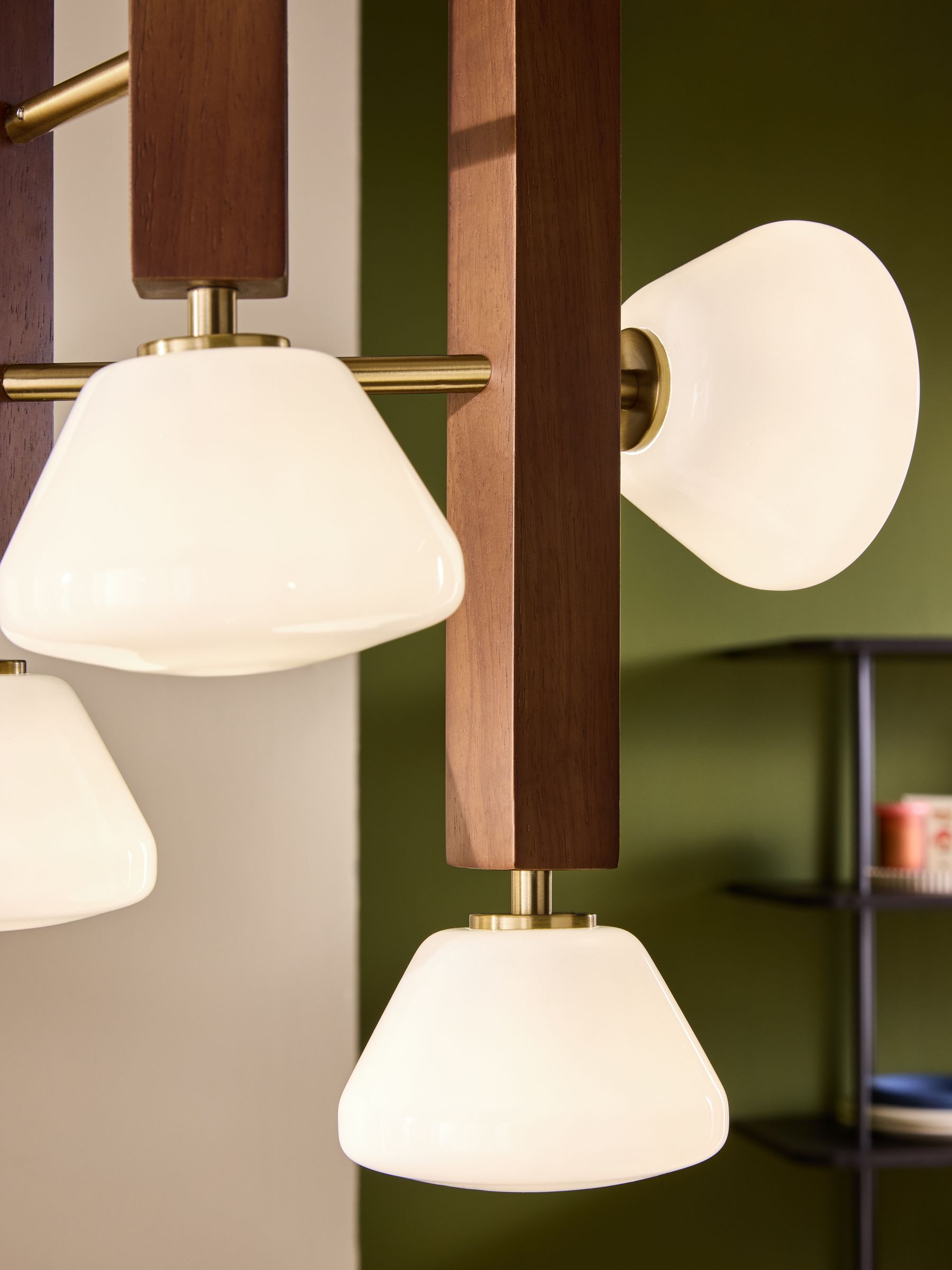 Cillian 6 Light Cluster Pendant Light in Dark Wood