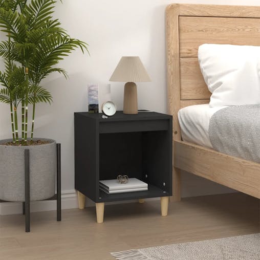 NNEVL Bedside Cabinets 2 pcs Black 40x35x50 cm