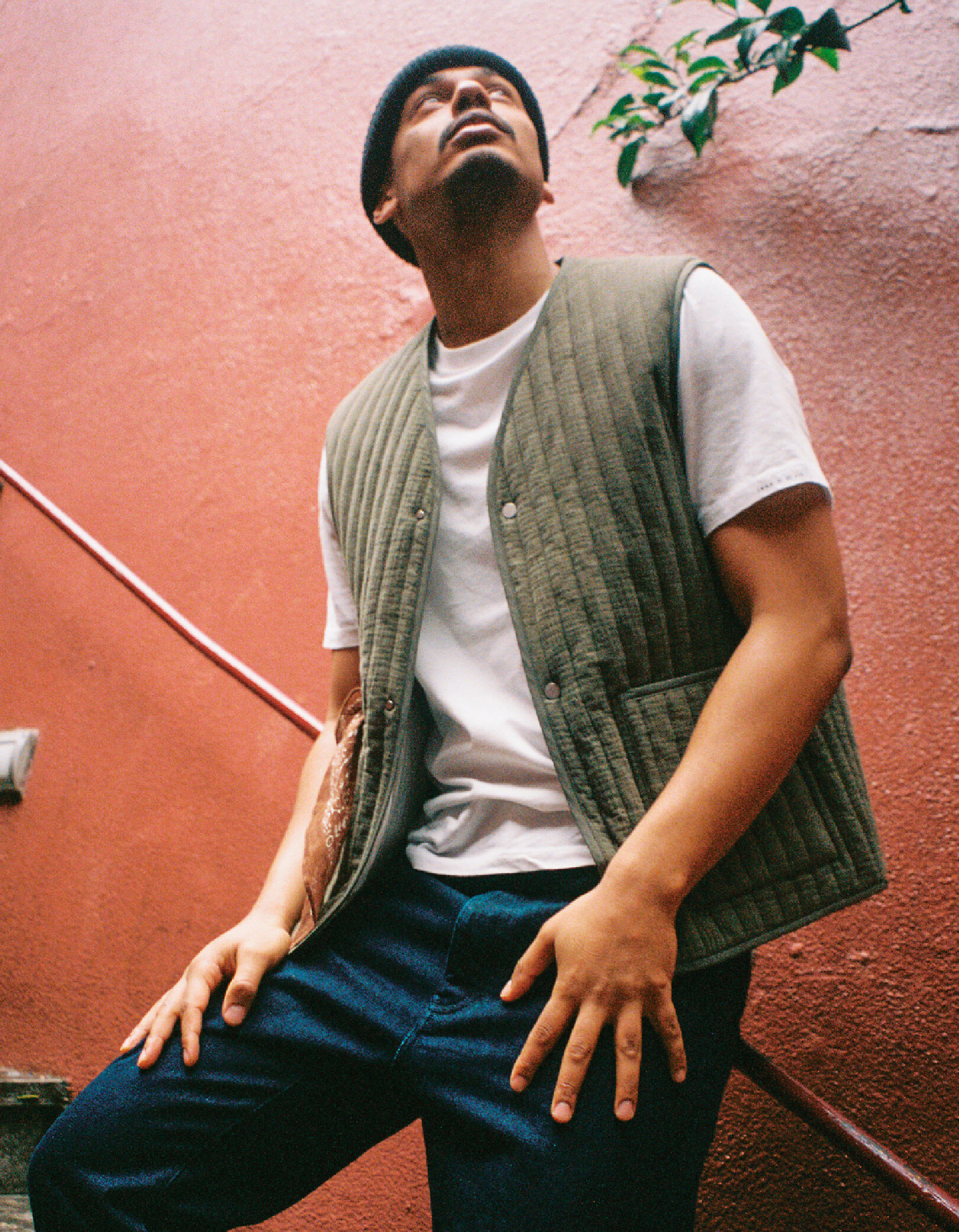 Gilet sans manches kaki matelassé Homme