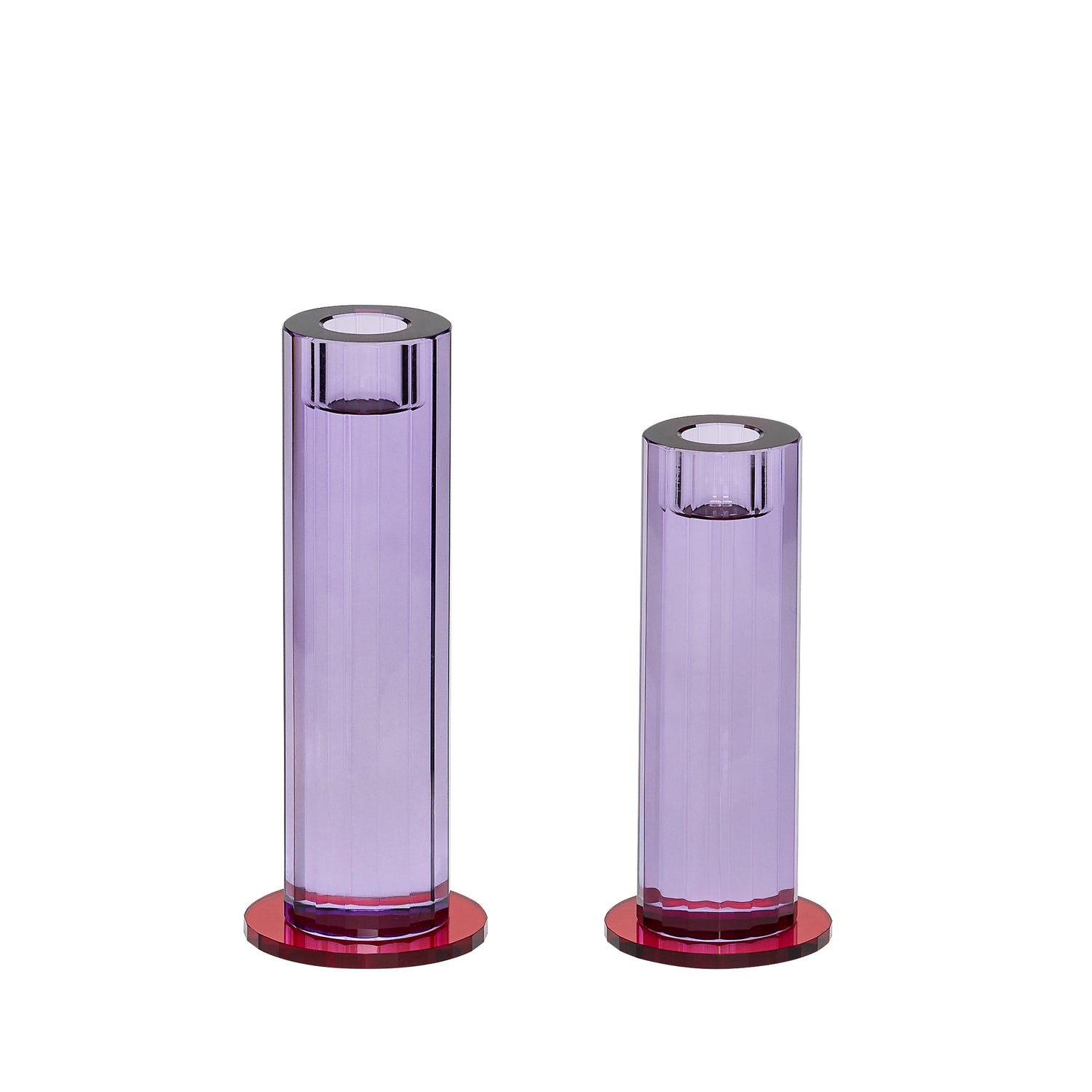 Hübsch kandelaar Cut - kristal - ø7xh16cm/ø7xh18cm