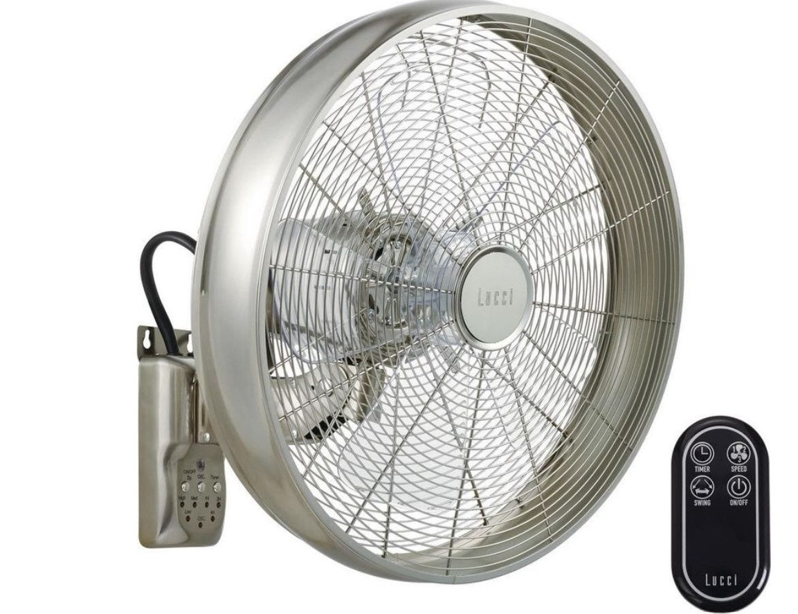 Lucci Air Wandventilator Breeze Staal Ø 46cm incl. Afstandsbediening