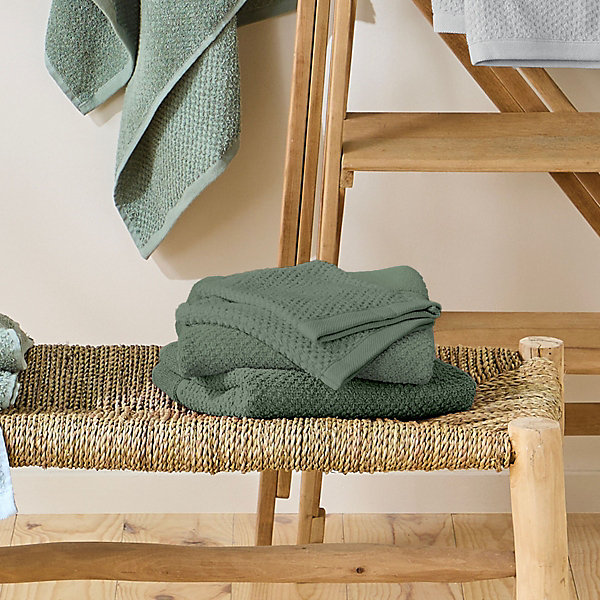 Lot 2 serviettes de bain et 2 gants de toilette 70x140cm