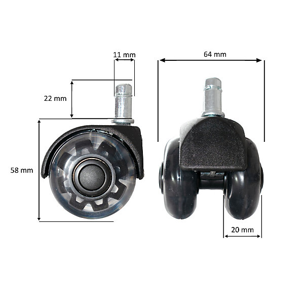 Lot de 5 Roulettes Universelles Robustes à Roulement Moderne Pivotant FineBuy