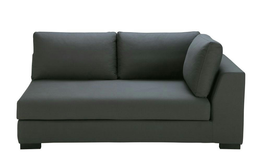 Terence - Accoudoir droit pour canapé modulable 2 places en toile gris ardoise
