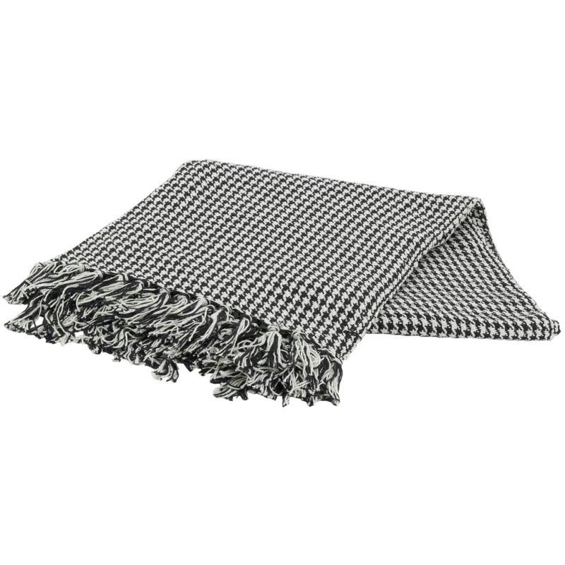 - Plaid pied-de-poule en coton