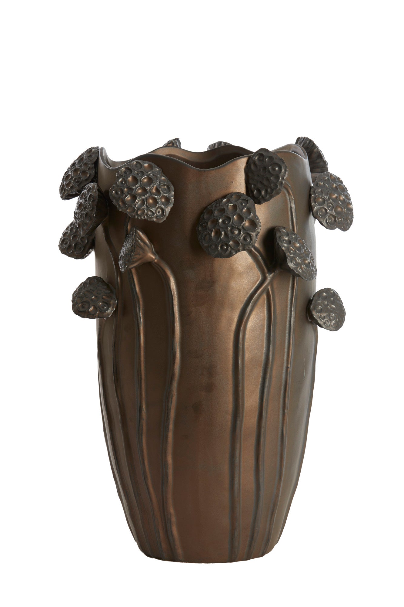 Light & Living keramiek vaas LAVCI mat donkerbruin – 35,5x35x51 cm