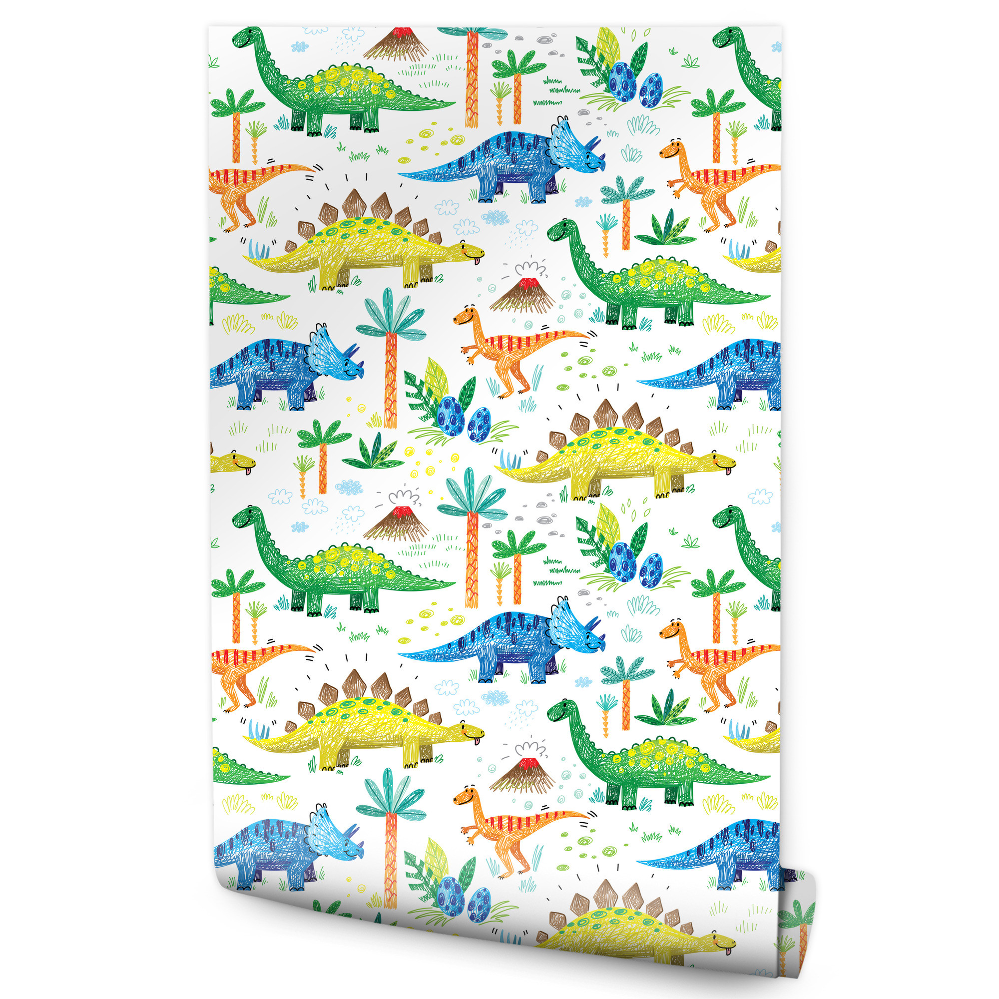 Tapeta Do Pokoju Chłopca Kolorowe Dinozaury