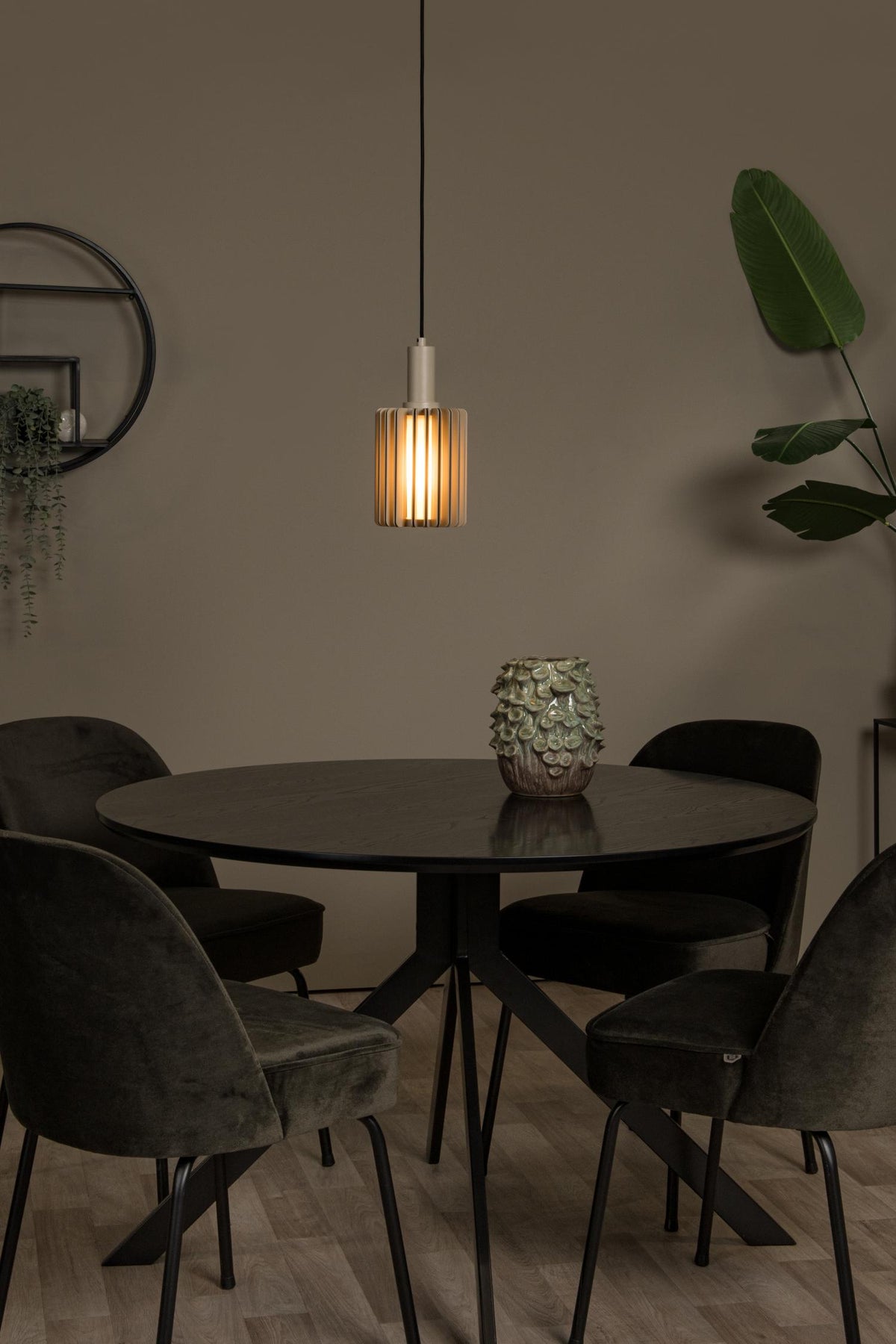 Lucide hanglamp LAMBRES - 1xE27 - Taupe