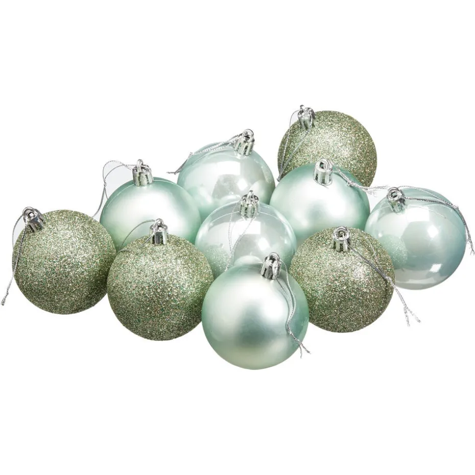 Kwantum Kerstballen & Kerstornamenten | Kerstballen Salie  – 10 Stuks Groen