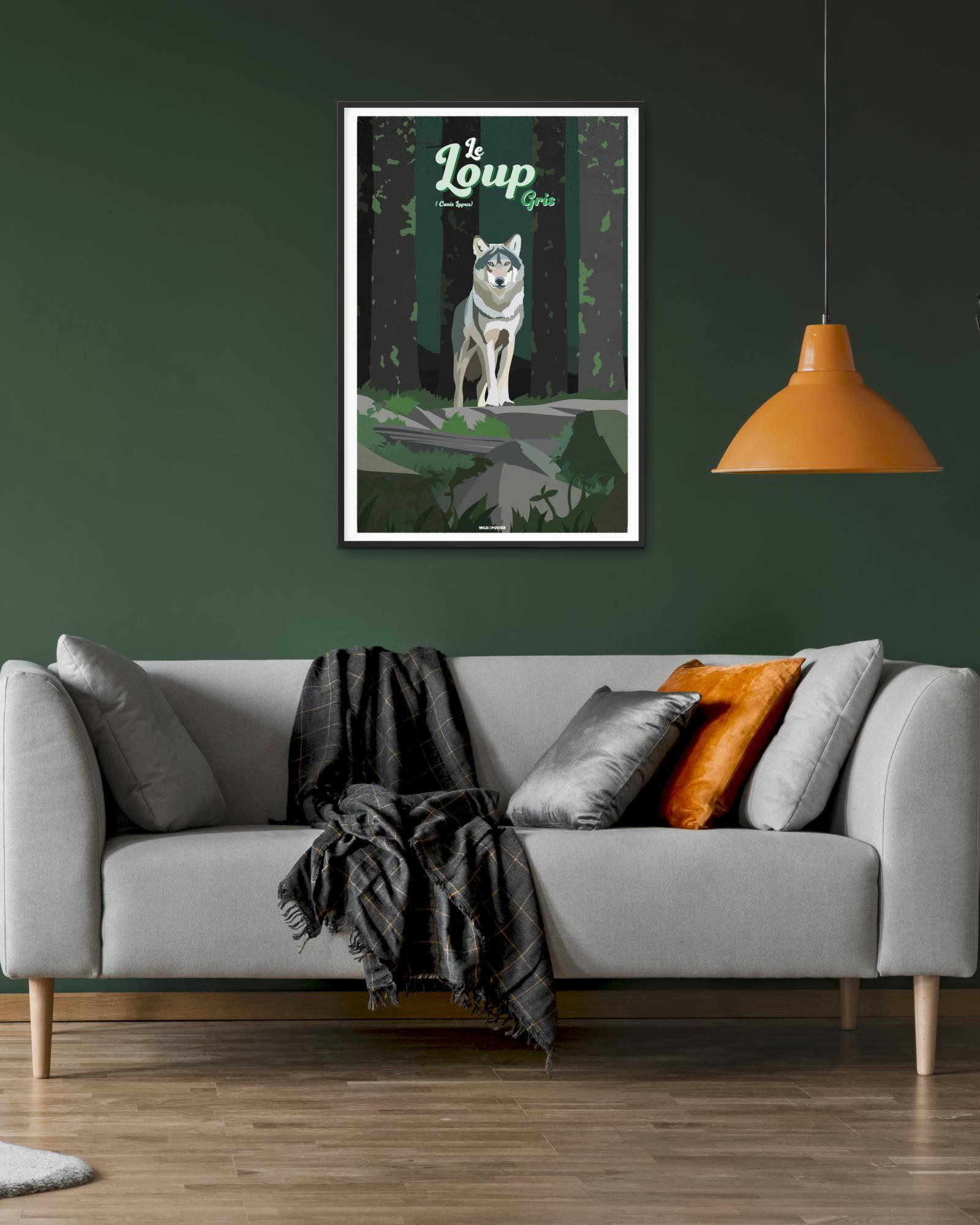 ANIMAUX - Affiche Animaux - Le Loup gris 40 x 60 cm
