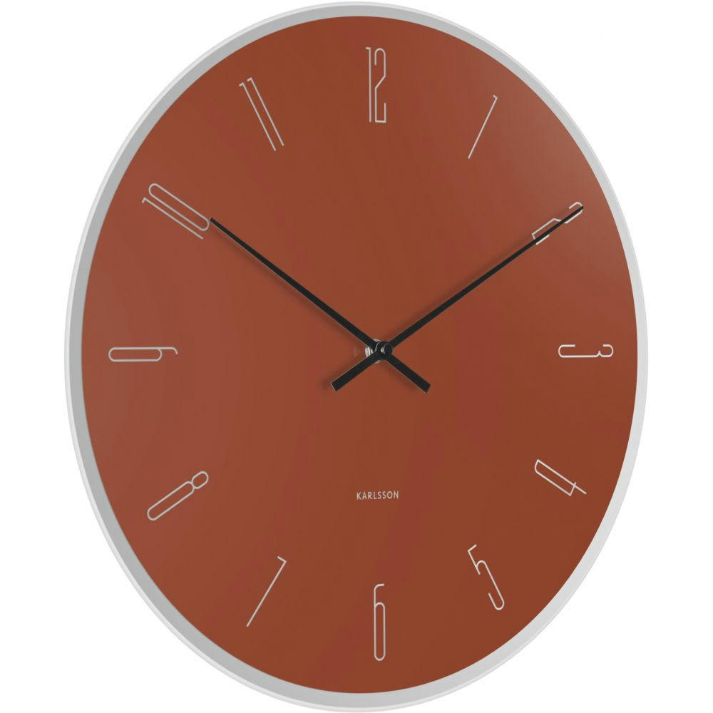 WALL CLOCK - Horloge en verre mirror numbers marron