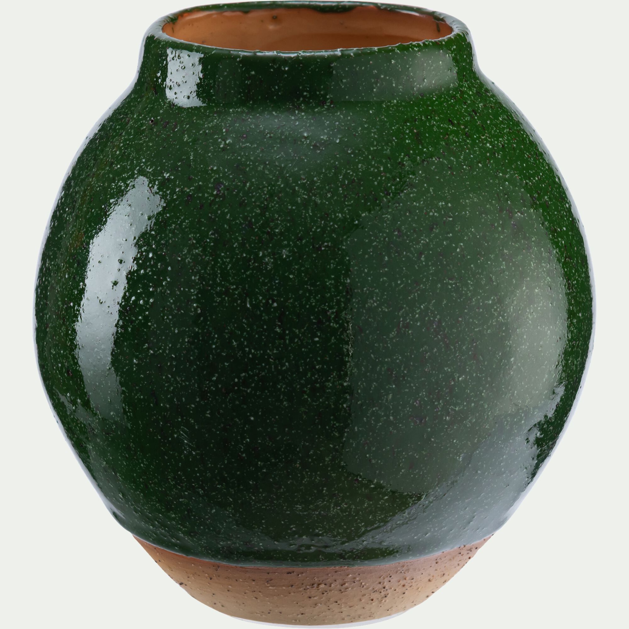 BRIERE - Vase boule en grès H13cm - vert