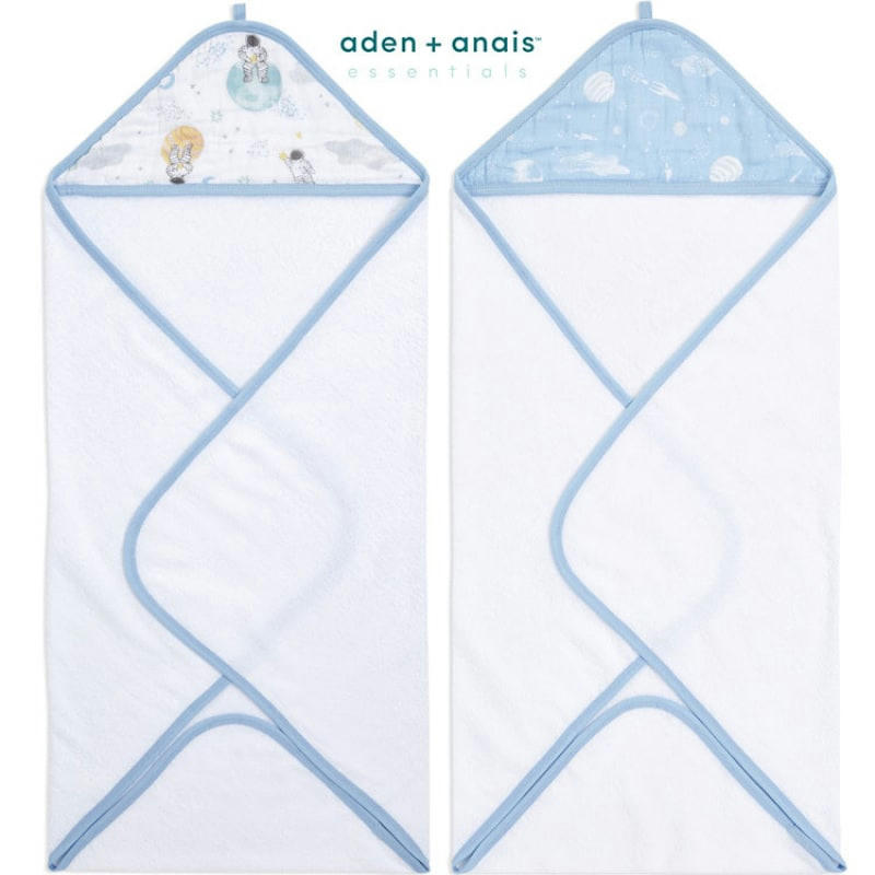 - Lot de 2 capes de bain en coton Space Explorers (76 x 76 cm)