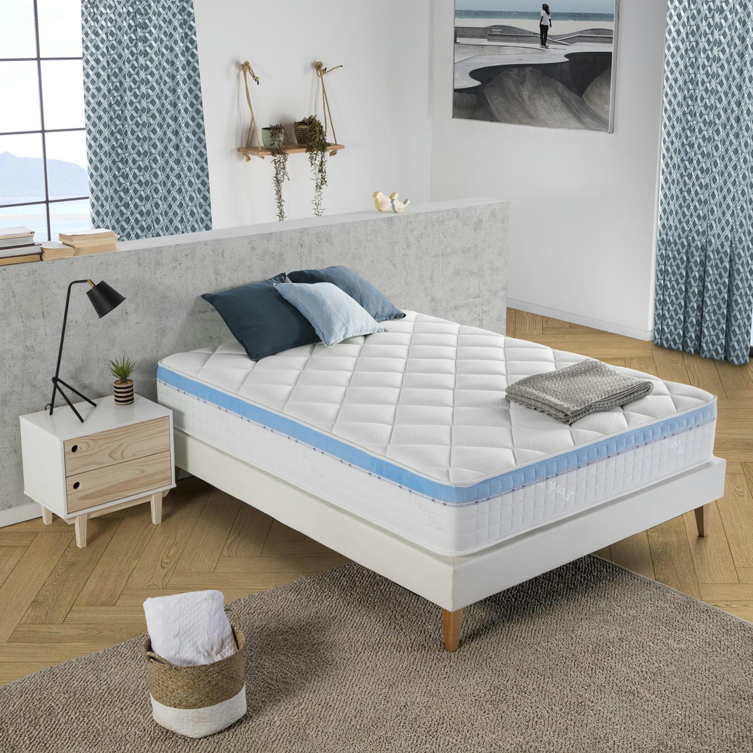 GEL ACTIVE - Matelas à mémoire de forme 90x190 cm, 25 cm épaisseur