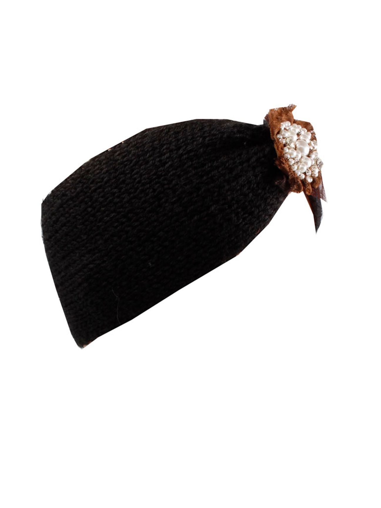 SVNX Knit Headband With Pearl & Gem Flower