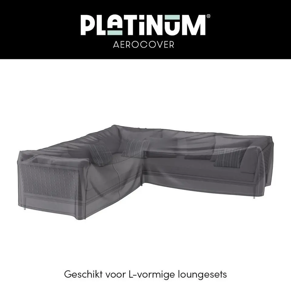 Platinum Aerocover L vormige loungesethoes 370x370x70h cm