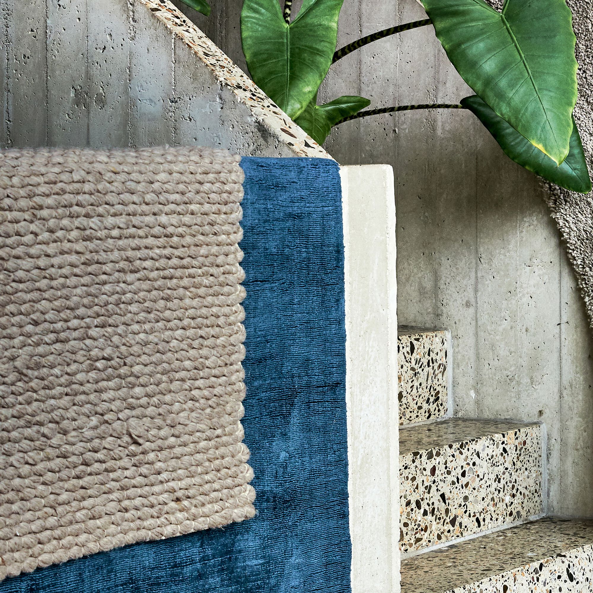 MAUSSANE - Tapis en laine et coton - gris clair 120x170cm