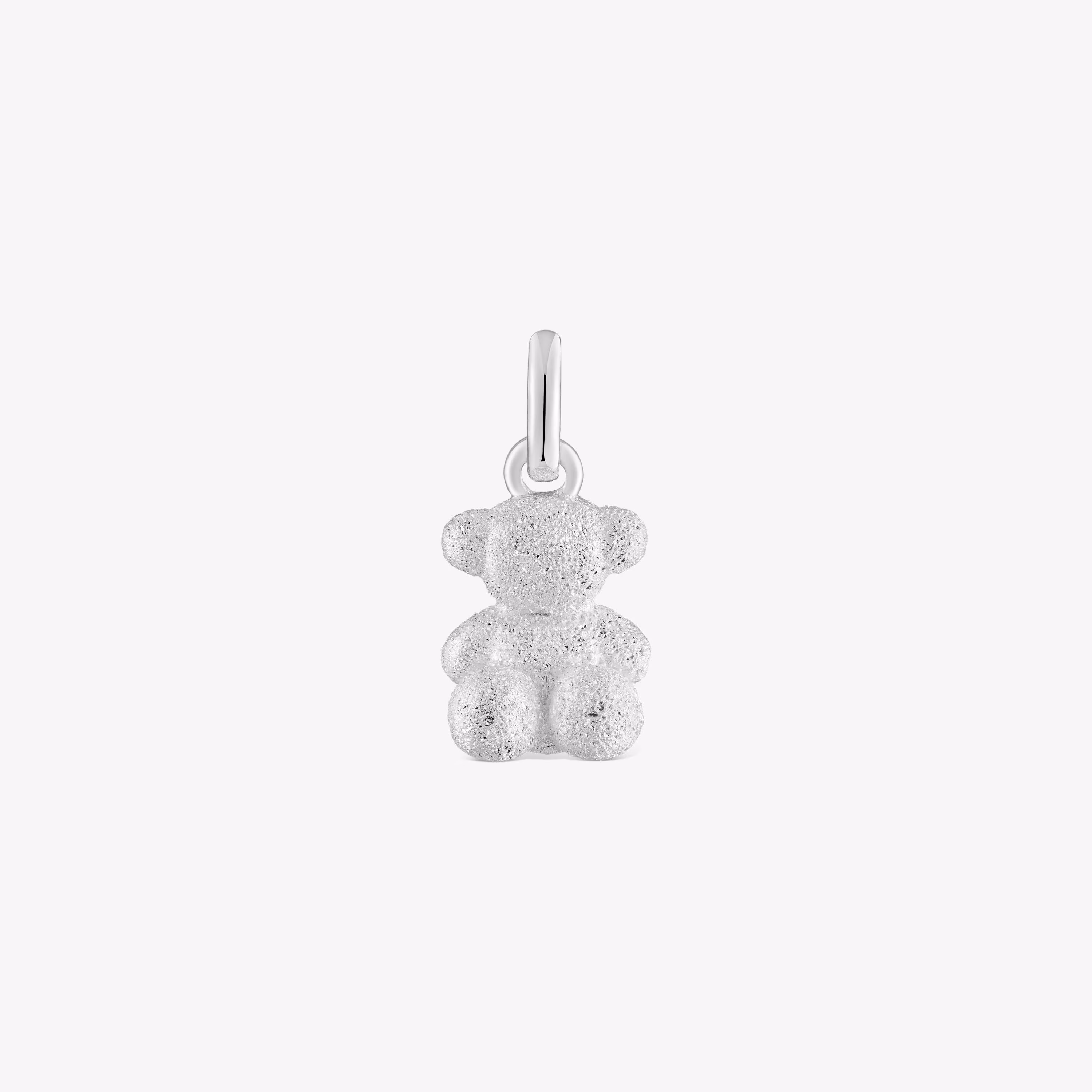 Colgante oso de plata diamantada Bold Bear