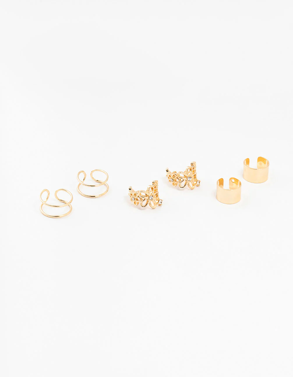Gold Flower & Lace Ear Cuffs 6-Pack
