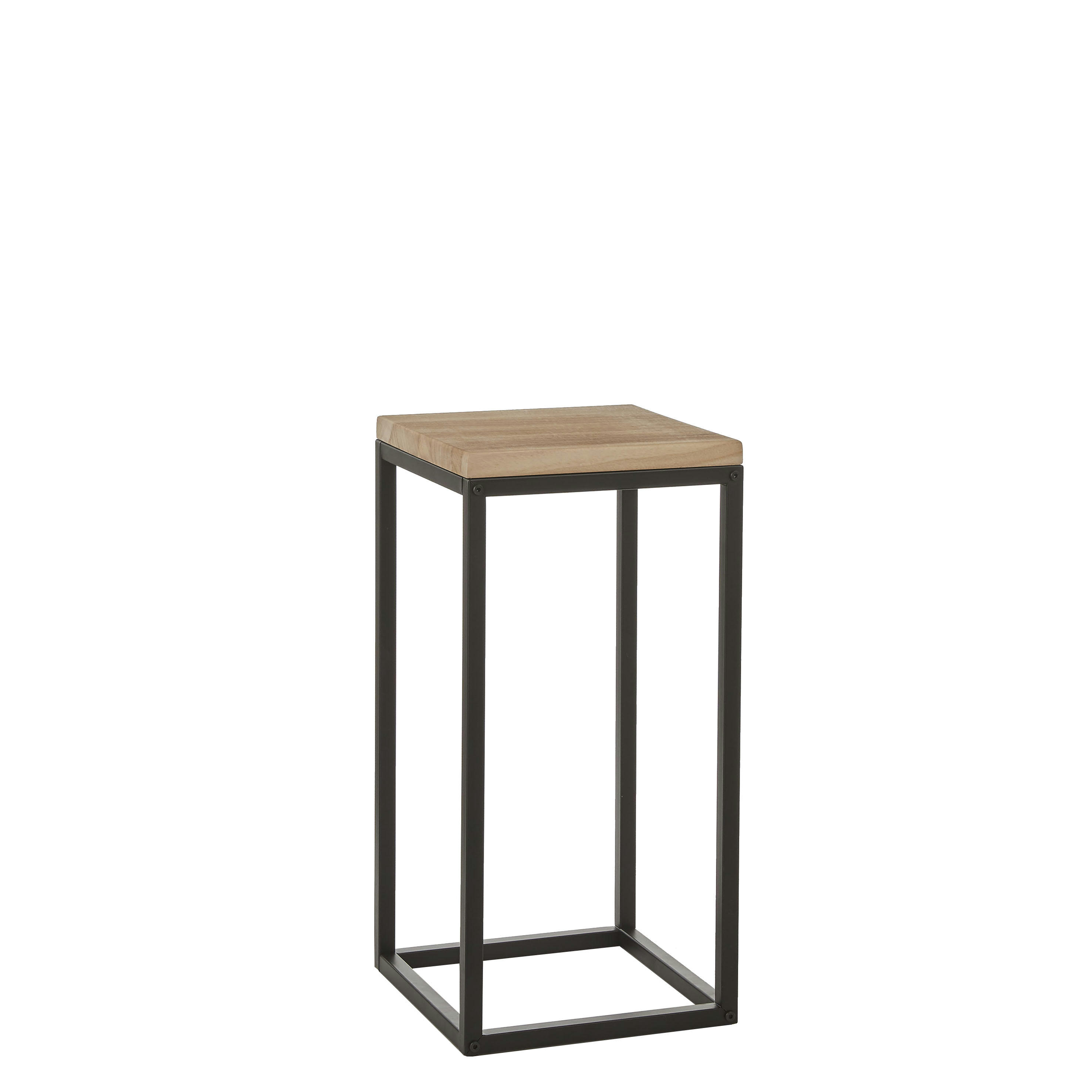 OSKAR - Table d'appoint en bois et métal noir H62