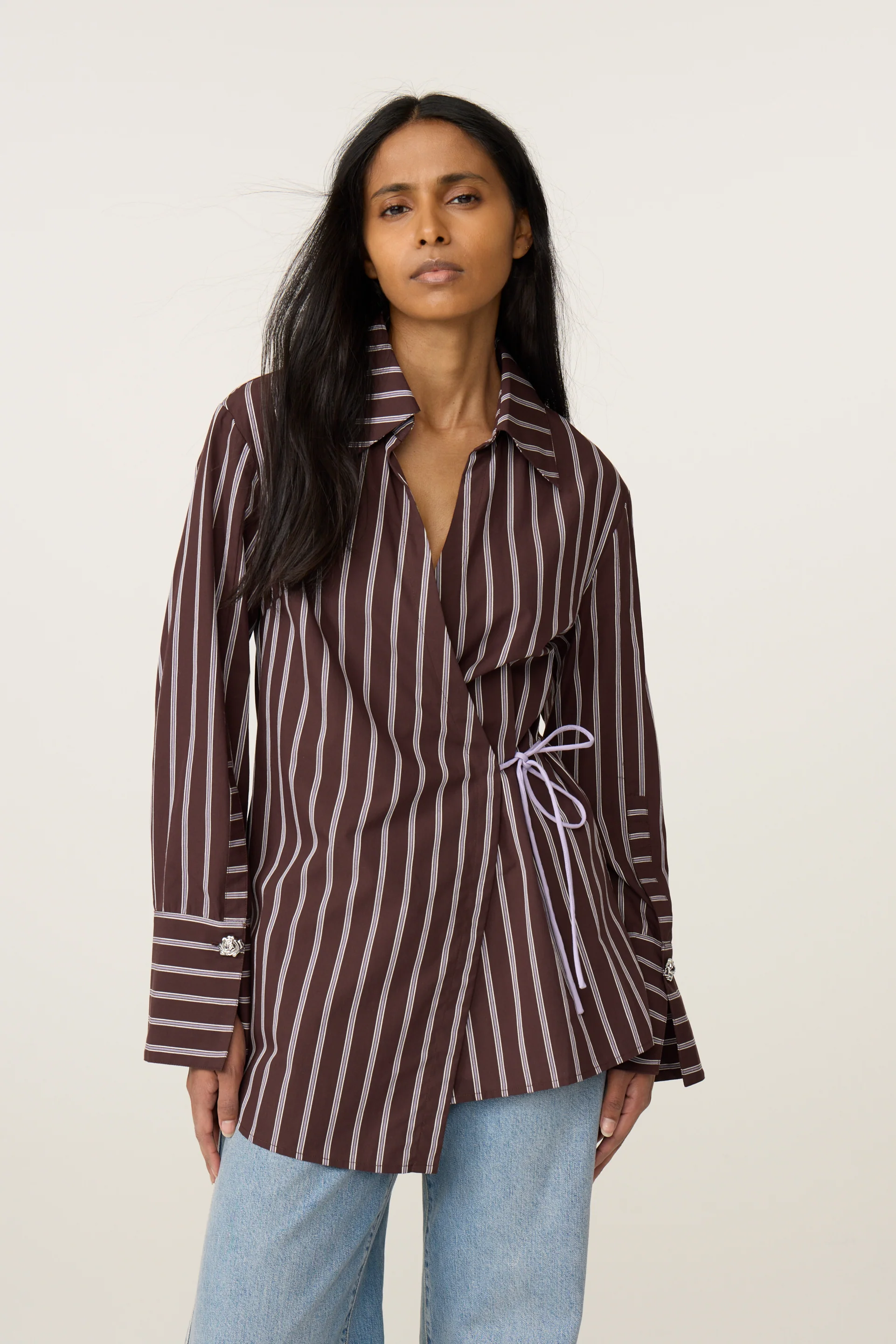 Tamar Blouse | Brown/Pink Candy