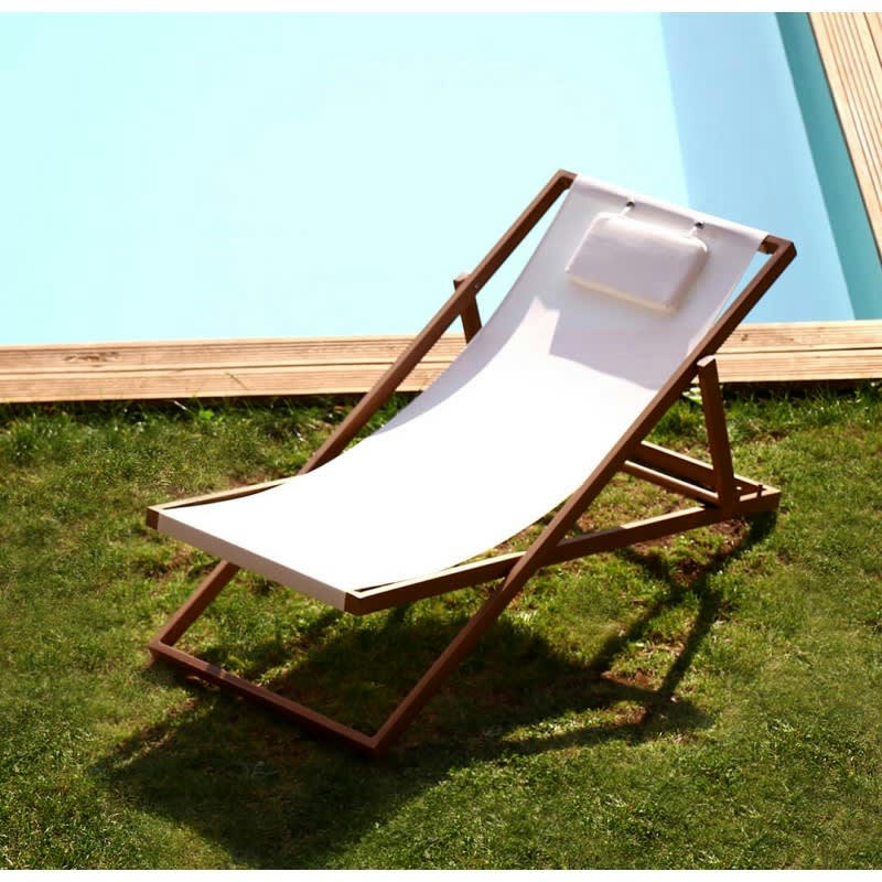 ALBA - Chaise longue de jardin en aluminium blanche