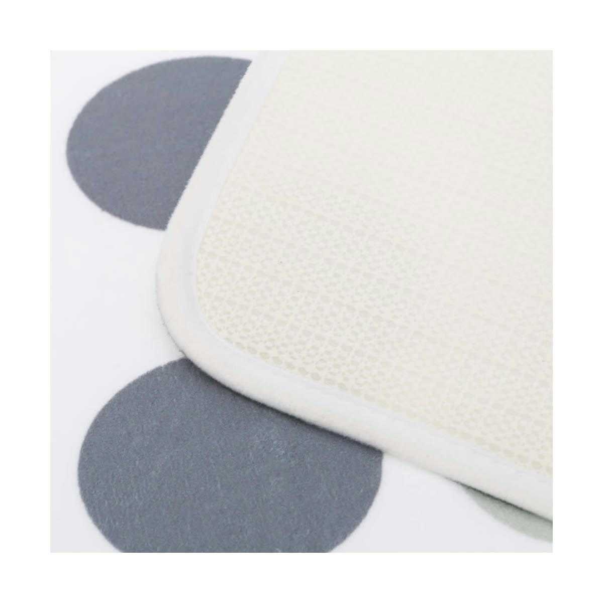 POIS - Tapis de bain microfibre pois gris 45x70cm