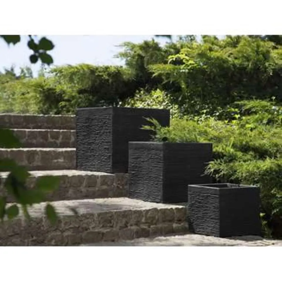 PAROS - Plantenbak - Zwart - 50 cm - Klei-vezelmengsel