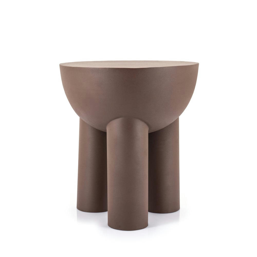 OLLIE - Table d'appoint en métal D43,5cm marron