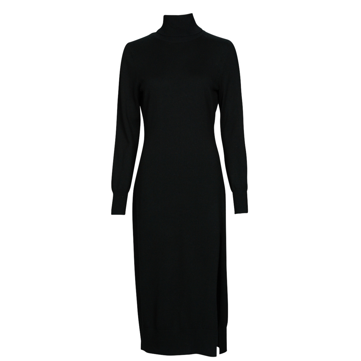 MICHAEL Michael Kors - TURTLE NK SLIT MIDI DRS - Black
