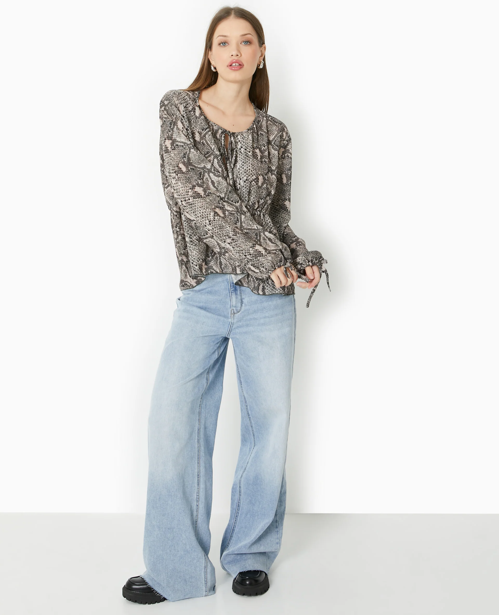 Blouse oversize motif python