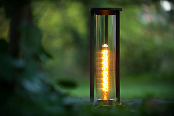 Borne extérieur CADIX en aluminium avec 1xE27 - Noir - Lucide
