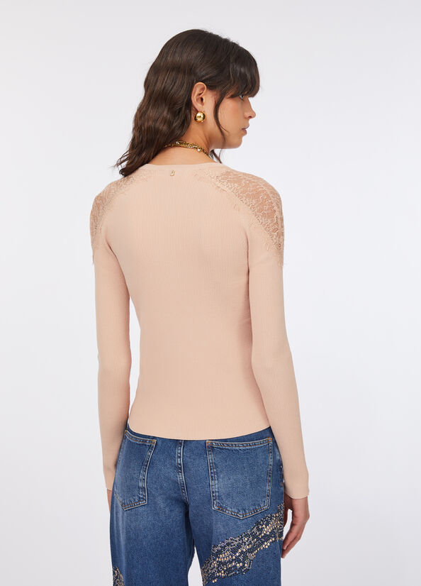 Cardigan con pizzo