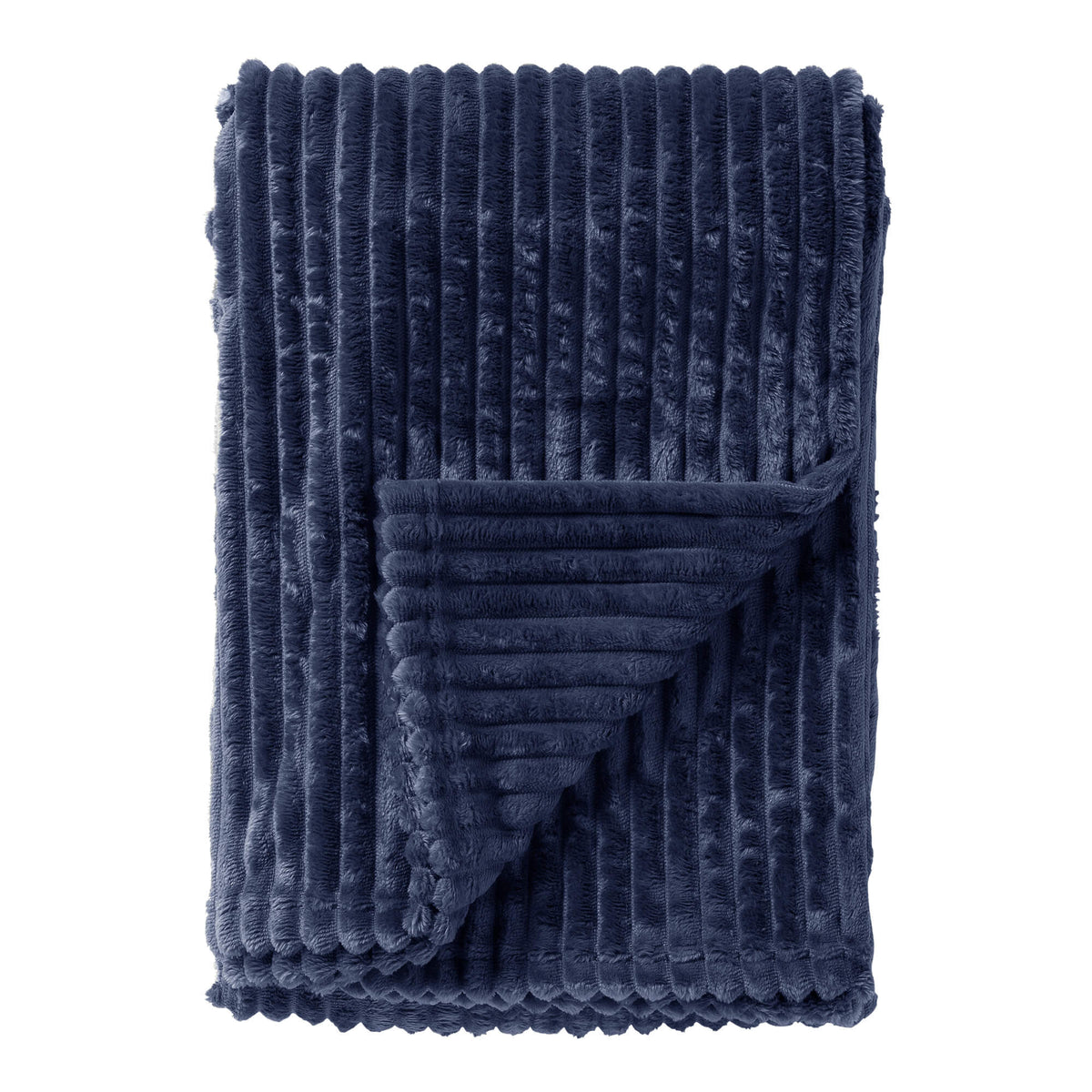 MARTHY - plaid 140x180 cm - zacht ribfluweel - corduroy - Insignia Blue - blauw