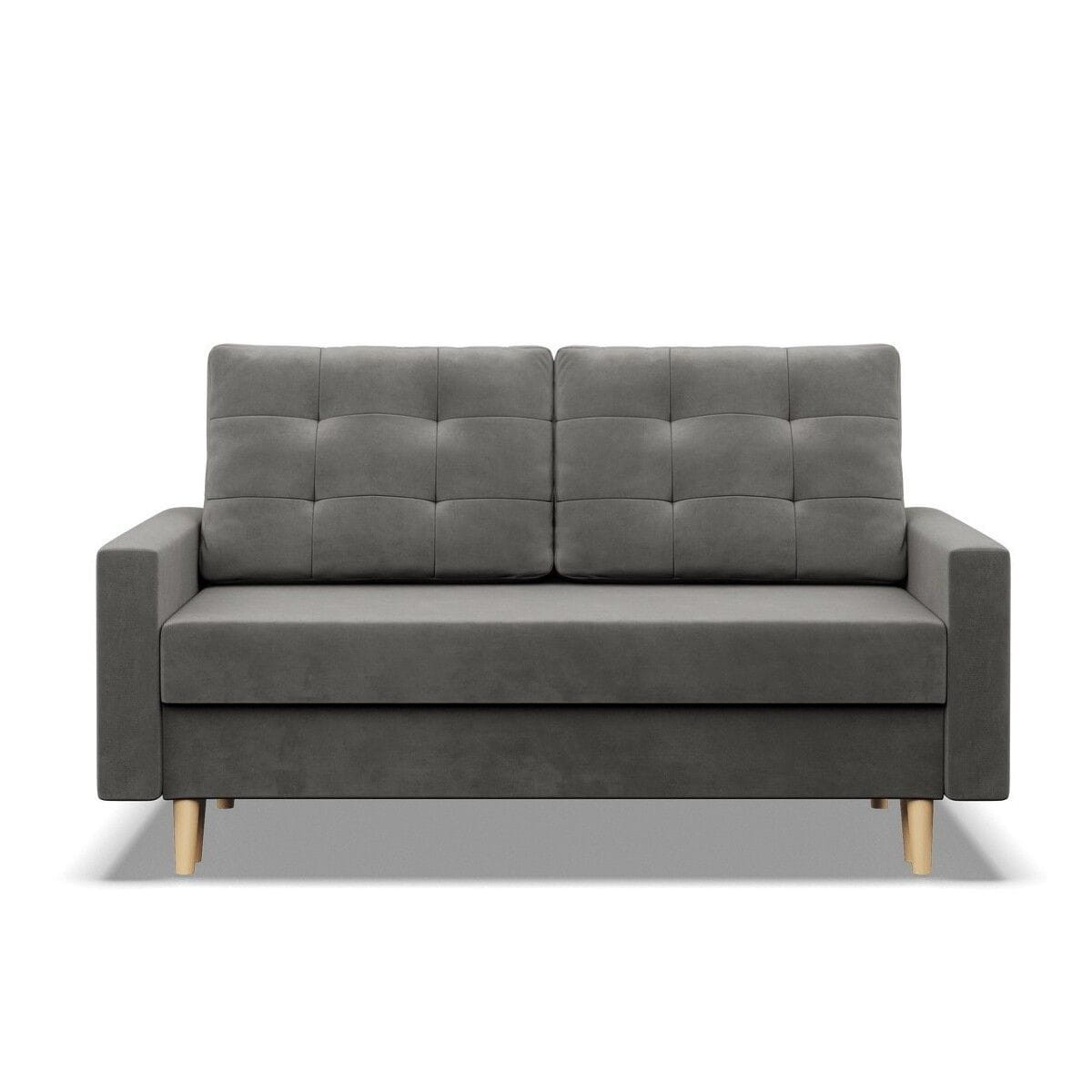 Sofa rozkładana, MILO, velvet, 152x92x92 cm, jasny szary | TYLETEGOTU