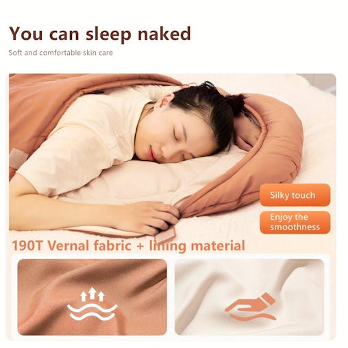 NNETM Warm Oval Sleeping Bag with Hat