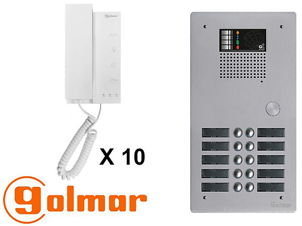 Kit interphone avec 10 combinés GOLMAR Collectif