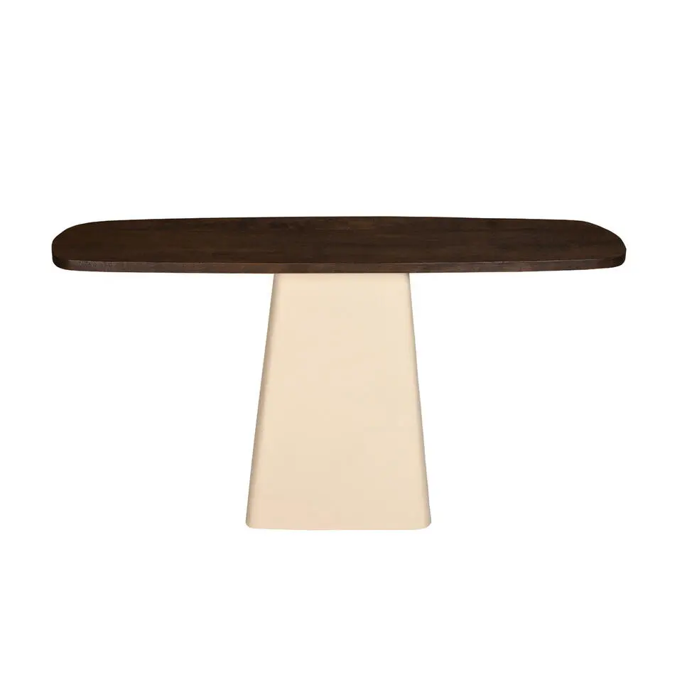 Wandtafel Donkerbruin Mangohout/Staal - 140x40x76cm - Brix Marron