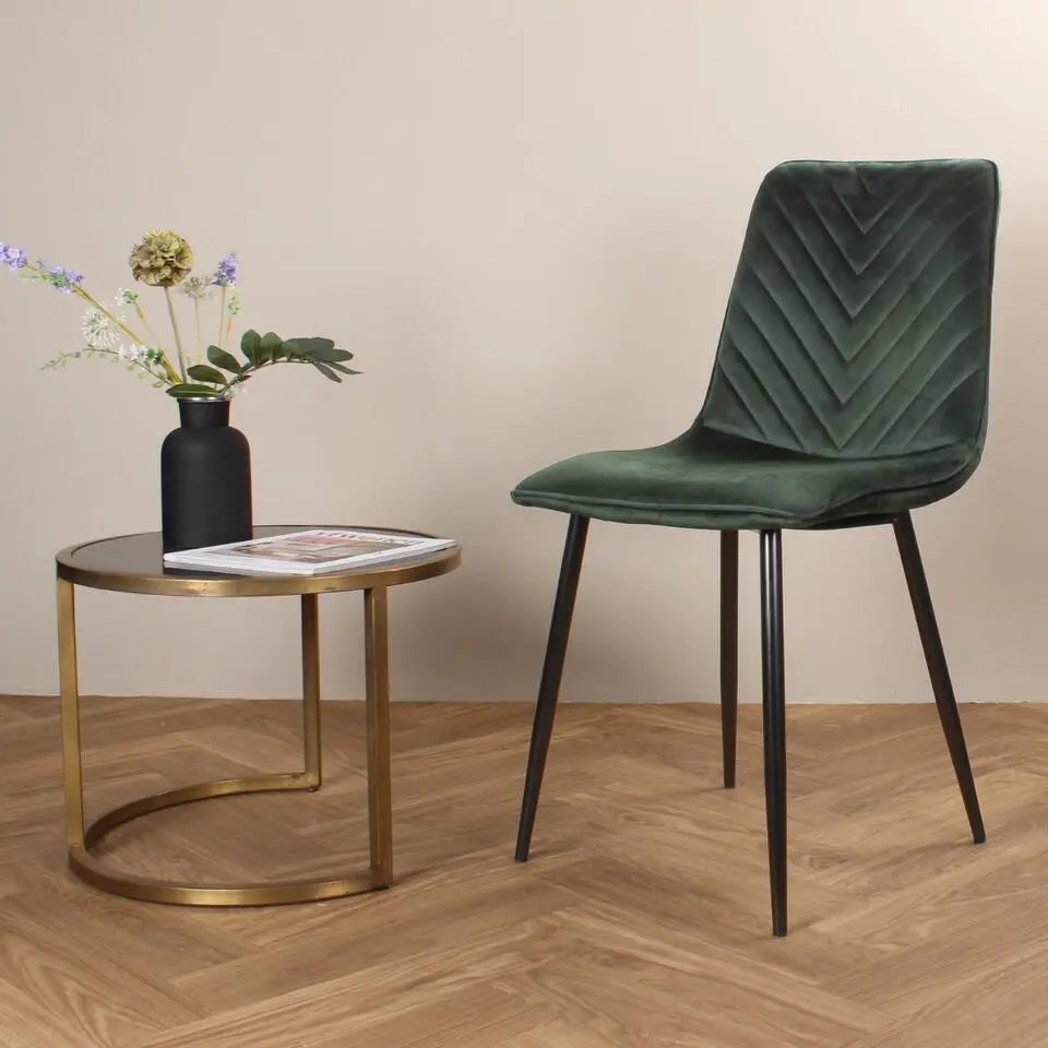DS4U - Gaby eetkamerstoel velvet groen