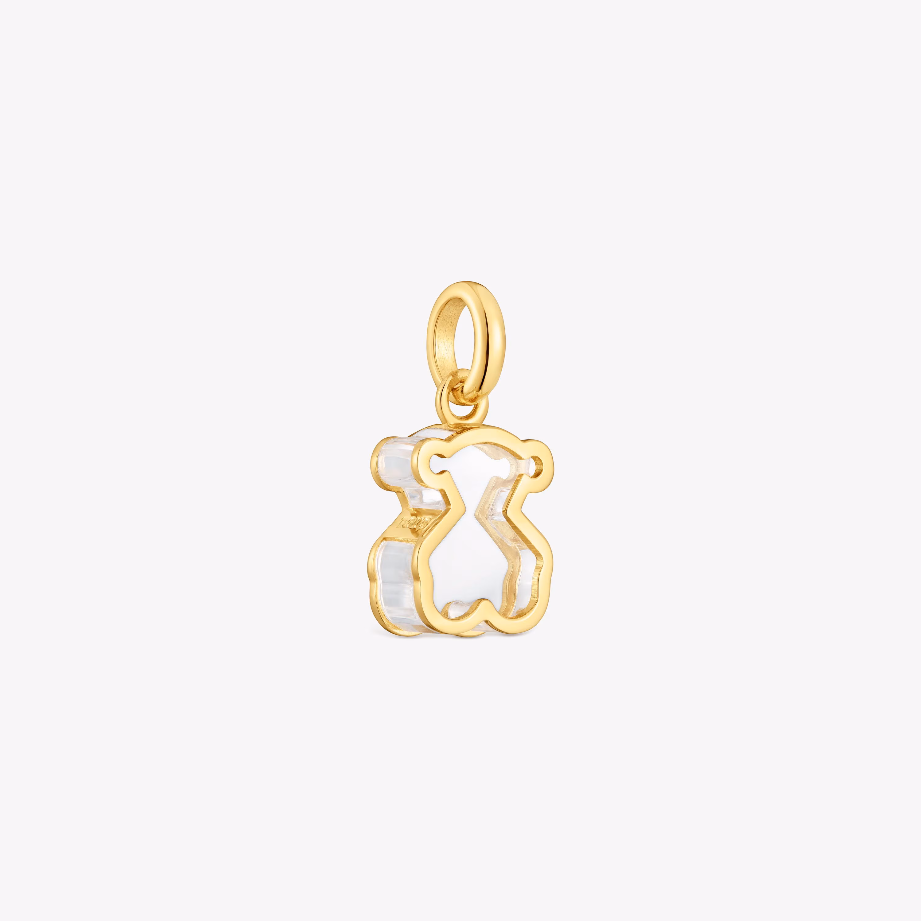 Colgante con baño de oro 18 kt sobre plata y metacrilato blanco Galaxy