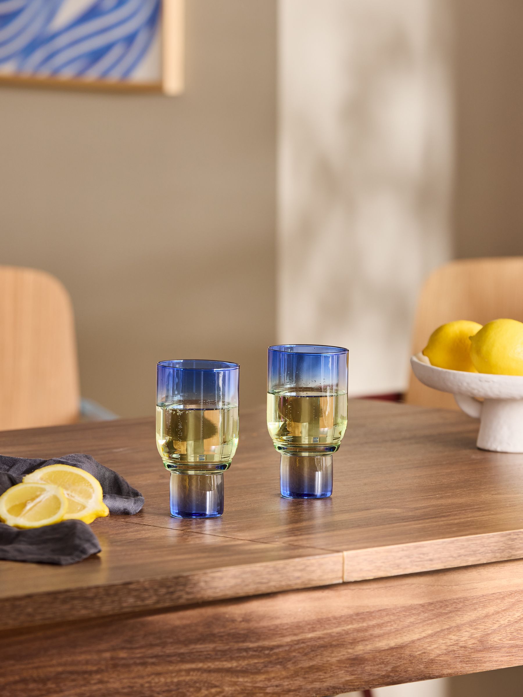 Juno Wine Glasses in Blue & Green