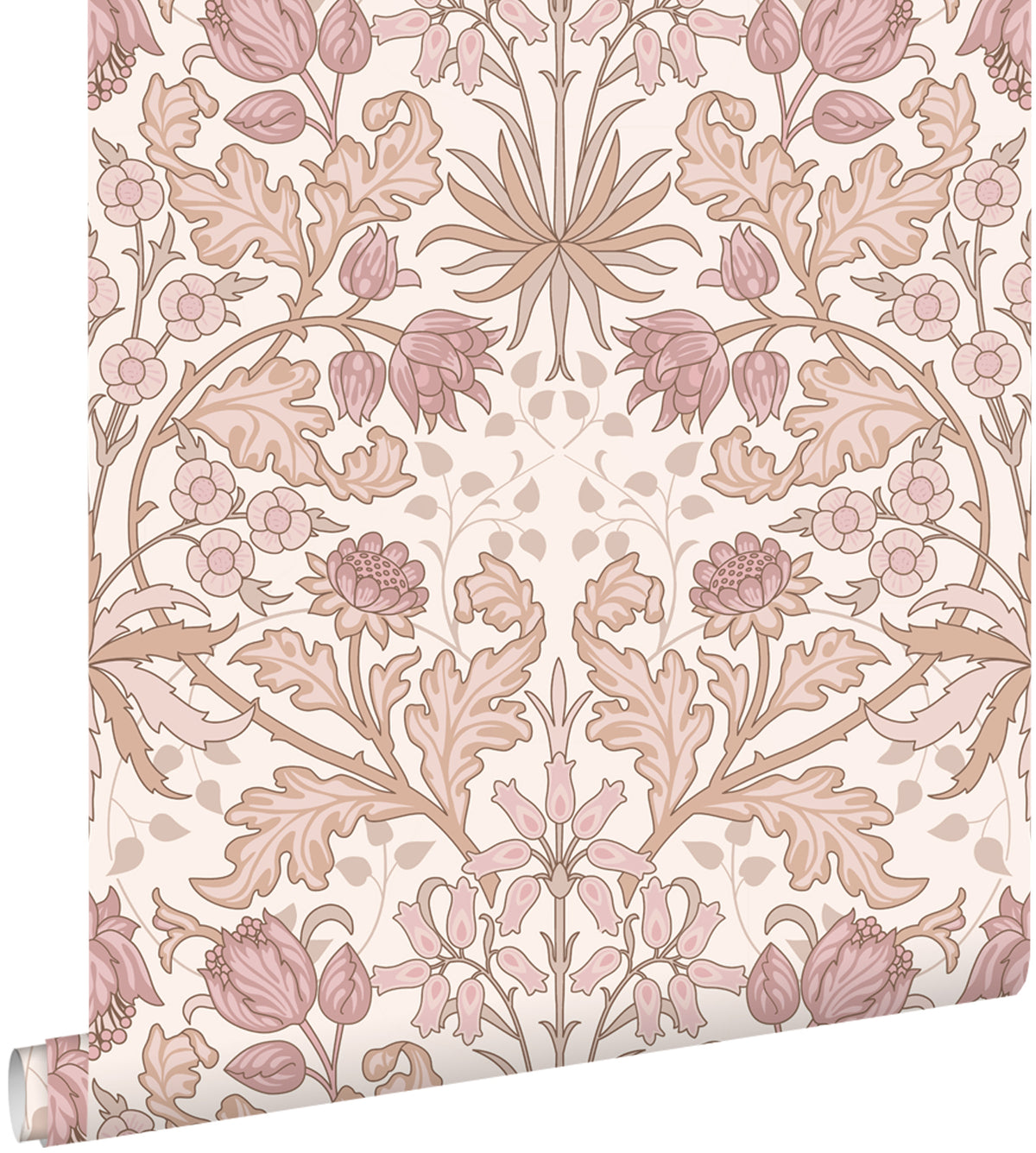 ESTAhome behang vintage bloemen in art nouveau stijl oudroze en beige - 50 x 900 cm - 131178